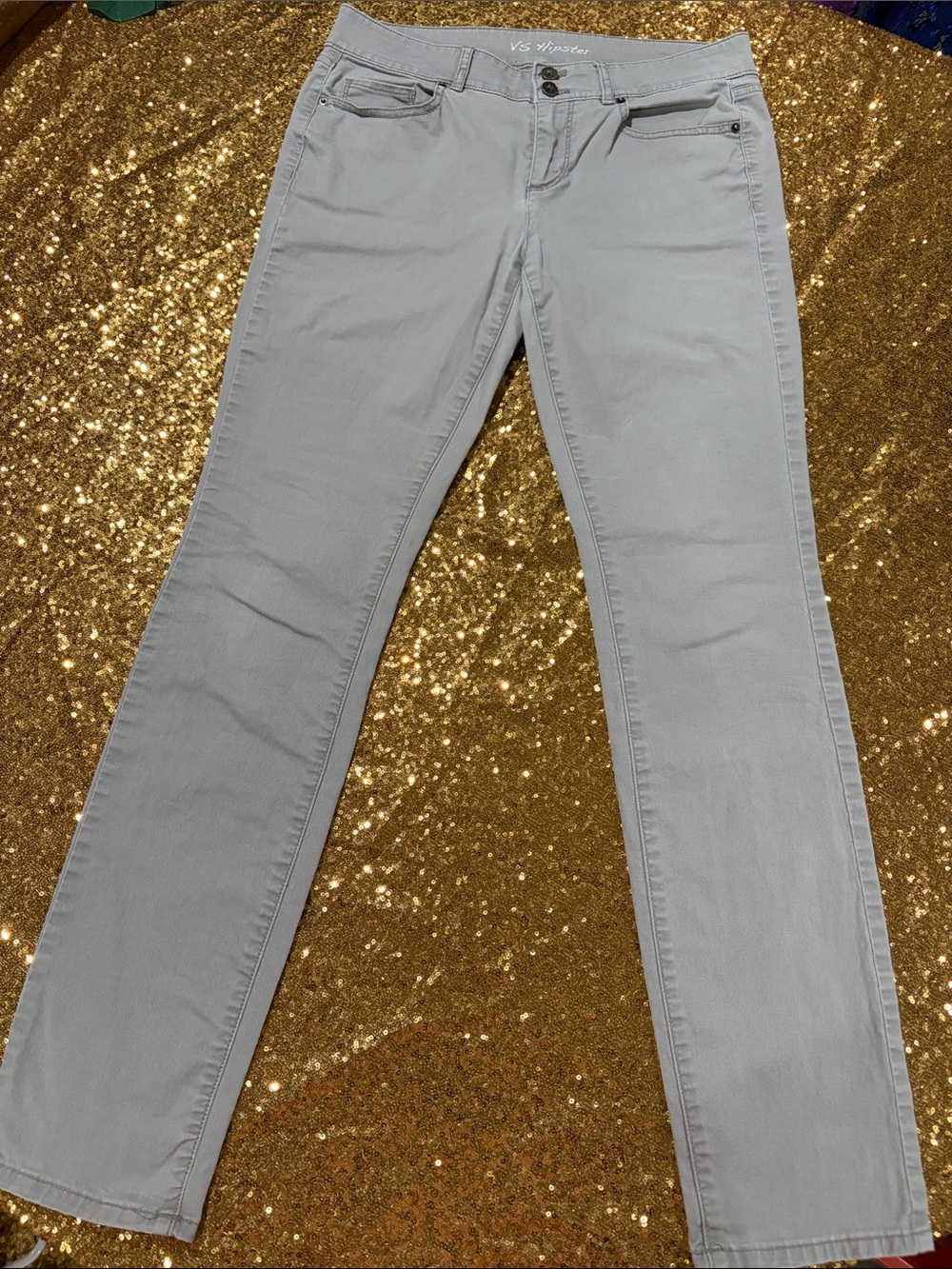 Victoria's Secret Light Gray Straight-Leg Jeans